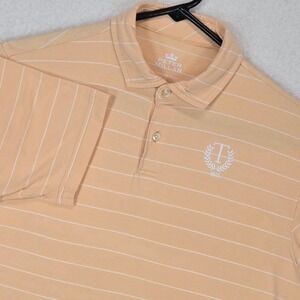 Peter Millar Youth L Polo Shirt Peach Striped Seaside Wash Cotton Stretch Boys